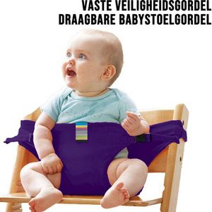 Allernieuwste.nl® Draagbare Babystoelgordel Paars - Veilig, Opvouwbaar en Comfortabel voor Onderweg