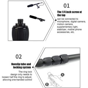 Uitschuifbare Microfoon Boomarm – Telescopische Verstelbare Mic Stand voor Camera & Telefoon
