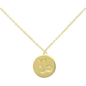 Fate Jewellery Ketting FJ4097 - Zodiac Collection - Sterrenbeeld Steenbok - 925 Zilver - Goudkleurig verguld - 45cm