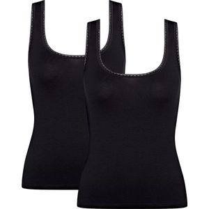 Sloggi 2-pack dames hemden GO brede band - XS - Zwart