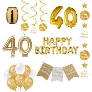 40 jaar Verjaardag Versiering pakket Gold