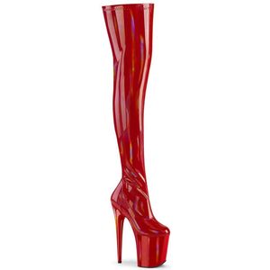 Pleaser - FLAMINGO-3000HWR Plateau Overknee Laarzen - US 8 - 38 Shoes - Rood