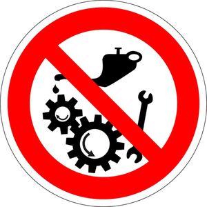 Smeren of reinigen verboden als machine aanstaat bord - kunststof 200 mm