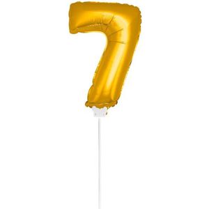 Folat - Folieballon cijfer mini Goud cijfer 7