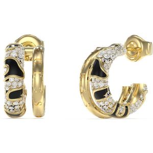 Guess - Dames Oorbellen - Goudkleurig & Zwart - RVS