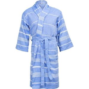 I2T Hamam badjas zonder Capuchon - Blauw - S/M