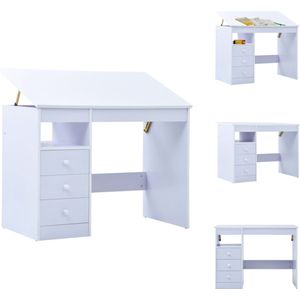 vidaXL Kinderbureau - Kinderbureaus - Studiebureau - Studiebureaus - Kindertekentafel/-bureau kantelbaar wit