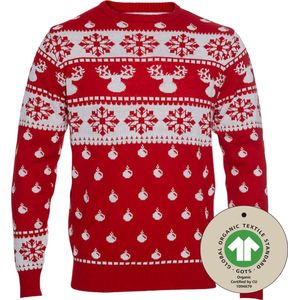 Foute Kersttrui Dames & Heren - Christmas Sweater ""Klassiek Rood"" - 100% Biologisch Katoen - Mannen & Vrouwen Maat XXL - Kerstcadeau