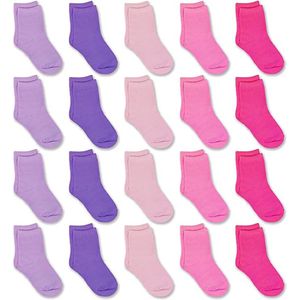 20 Paar - Kinder Kleur Sokken - Unisex - Low- Cut Kindersokken - Duurzame Basis Sokken - 5 Kleuren - Geschikt voor 1 Tot 2 Jaar - Maat 20 - 22