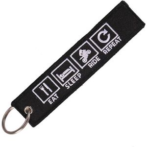 Eat Sleep Ride Repeat - Sleutelhanger - Motor - Scooter - Auto - Universeel - Accessoires