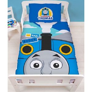 Thomas de Trein junior dekbed - 150 x 120 cm. - Thomas de Stoomlocomotief peuterbed dekbedovertrek