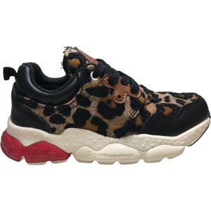 Flower Mountain Mt 32 vegan veters sneakers Pampas Junior zwart leopard