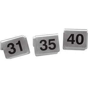 Tafelnummers set 31-40 - RVS bordjes met tafelnummers 31 t/m 40