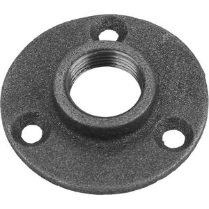 10-stuks zwarte gietijzeren vloerflens - drie-gat met vaste basis - BSP schroefdraad fitting pijp - antieke muur flens - DN20 Pijpfittingen - 3/4'' .