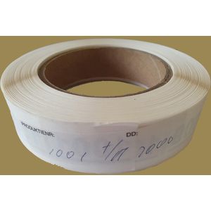 Genummerde etiketten op rol, 40 x 27 mm, PP / 1001 t/m 2000