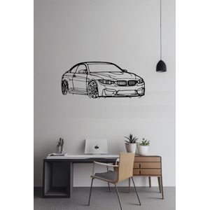 BMW M4 F82 Front - Silhouette - Metaalkunst - Rood - 80cm - Auto Decoratie - Muur Decoratie- Man Cave - Cadeau voor man- Inclusief ophangsysteem