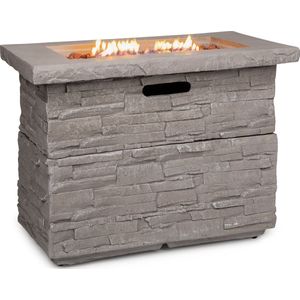 Blumfeldt Anafi Gashaard - Terrasverwarmer - Buitenkachel - 40.000 BTU/13 kW - Brander Van Staal - Elektronische ontsteking - Met deksel - Incl. Slang/Drukregelaar - Met Lavastenen - Regenhoes - Beige
