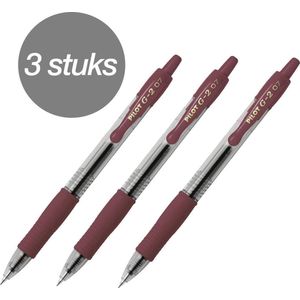 Pilot G-2 – Gel Ink Bruine Rollerball pen 3 stuks – Medium Tip