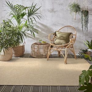 Flycarpets Ceres Buitenkleed Laagpolig - Jute - Effen Vloerkleed - Naturel - 200x290 cm