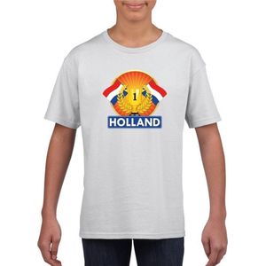 Wit Holland supporter kampioen shirt kinderen 122/128