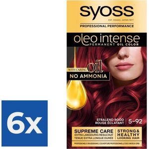 SYOSS Oleo Intense 5-92 Stralend Rood Haarverf - 1 stuk - Voordeelverpakking 6 stuks
