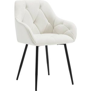 Rootz Velvet Eetkamerstoel - Elegante stoel - Comfortabele zit - Luxe gevoel - Duurzaam ontwerp - Verstelbare voetkussens - 56 cm x 83,5 cm x 53 cm