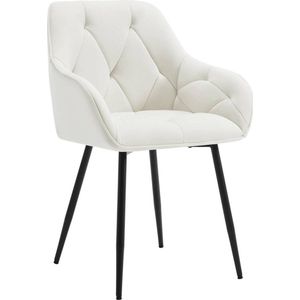 Velvet Eetkamerstoel - Elegante stoel - Comfortabele zit - Luxe gevoel - Duurzaam ontwerp - Verstelbare voetkussens - 56 cm x 83,5 cm x 53 cm