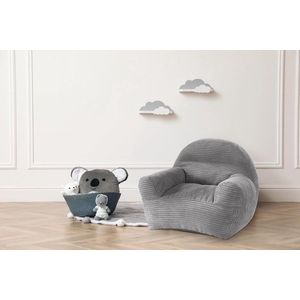 Comfortabele Kinderstoel voor Kinderen met Afneembare en Wasbare Overtrek van Corduroy - 60 x 50 x 55 cm - Grijs
