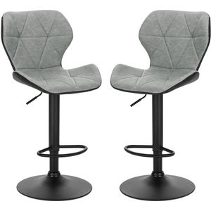 Rootz Verstelbare Barkrukken - Tegenkrukken - Draaistoelen - Hoog Comfort - Modern Design - Sterke Stabiliteit - Kunstleer & Staal - 90-112cm x 47cm x 39cm