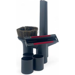 Fixem® 3-Delig kleine zuigmond set hulpstukken voor stofzuiger geschikt voor Miele Philips AEG Karcher Bosch Numatic Nilfisk - 32 & 35mm buizen - plintenzuiger - meubelmond - stofzuiger borstel - inclusief 3 adapter ringen