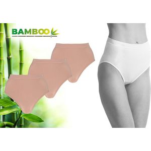 Bamboo Elements - Naadloos Ondergoed Dames - Bamboe - 3 Stuks - High Waist Slips - Nude - L - Corrigerend Dames Ondergoed - Lingerie - Onderbroeken Dames - Dames Slips - Ondergoed Dames