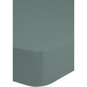 Cheqo® Jersey Hoeslaken - 90x220cm - 100% Jersey Katoen - Tot 25cm Matrasdikte - Groen Grijs