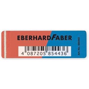 Eberhard Faber gum - voor inkt en potlood - rood/blauw