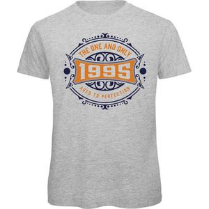 1995 The One And Only | Feest Kado T-Shirt Heren - Dames | Donker Blauw - Goud | Perfect Verjaardag Cadeau Shirt | Grappige Spreuken - Zinnen - Teksten | Maat S