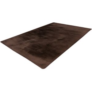 Lalee Heaven - ronde Vloerkleed - Tapijt – Karpet - Hoogpolig - Superzacht - Fluffy - Shiny- Silk look- rabbit- ROND 200x200 cm donker taupe