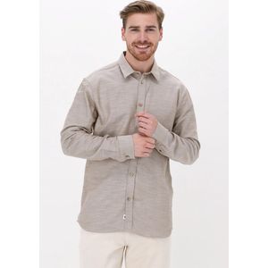 Anerkjendt Akkonrad Structure Shirt - met lange mouwen - Heren Beige - Maat XL