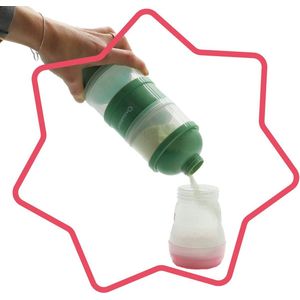 Melkpoeder Doseerbakjes met 4 Compartimenten - Groene Bewaaroplossing voor Babyvoeding