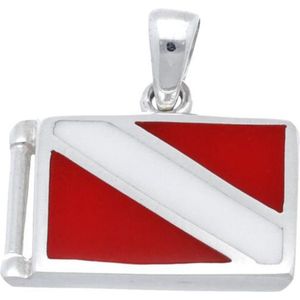 Zilveren Duikvlag kettinghanger
