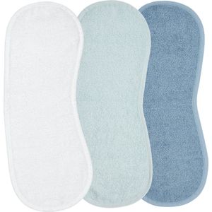 Meyco Baby Uni spuugdoek - 3-pack - badstof - white/light blue/denim - 53x20cm