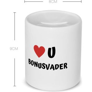 Akyol - love u bonusvader Spaarpot - Papa - de liefste bonusvader - vader cadeautjes - vaderdag - verjaardag - geschenk - kado - 350 ML inhoud