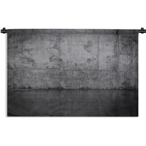 Wandkleed Muur textuur - Textuur van een betonnen muur in het donker Wandkleed katoen 90x60 cm - Wandtapijt met foto
