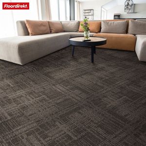 FLOORDIREKT Tapijttegels Luzern - 1 Stuk - 50 x 50 cm - Comfortabel & Geluidsabsorberend - Geschikt voor Vloerverwarming - Beige