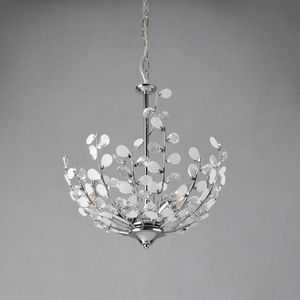 Hanglamp Ampthill met kunstkristallen 3xE14 chroomkleurig lux.pro