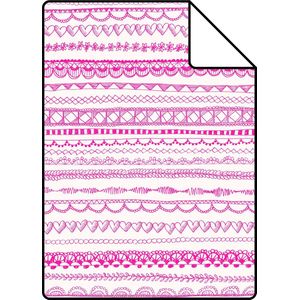 Proefstaal ESTAhome behang kanten linten fuchsia roze - 138840 - 26,5 x 21 cm