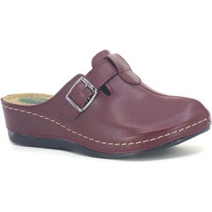 Elegance - Dames pantoffels - Dames clogs - Dames sloffen - Bordeauxrood - Maat 40