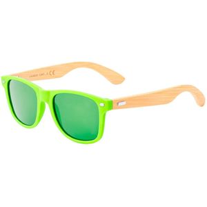 Classic zonnebril - Festival bril - Rave bril - Glasses - Duurzaam - Bamboe - Lichtgroen
