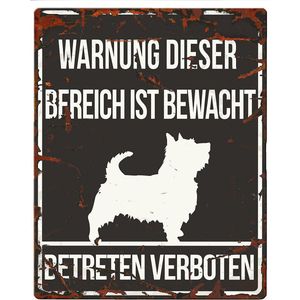 D&d Home - Waakbord - Hond - Warning Sign Square Terrier De 20x25cm Zwart - 1st