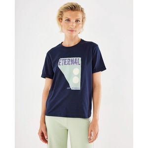 Crewneck T-shirt Dames - Navy - Maat XXL