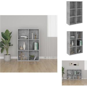 vidaXL Boekenkast - Betongrijs - 66 x 30 x 97.8 cm - 6 vakken - Kast