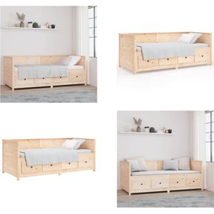 vidaXL Slaapbank 90x200 cm massief grenenhout - Slaapbank - Slaapbanken - Bedbank - Bed